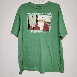 The Office Men’s Christmas  Graphic Tee T-Shirt “Two Santas" Michael Scott  XL